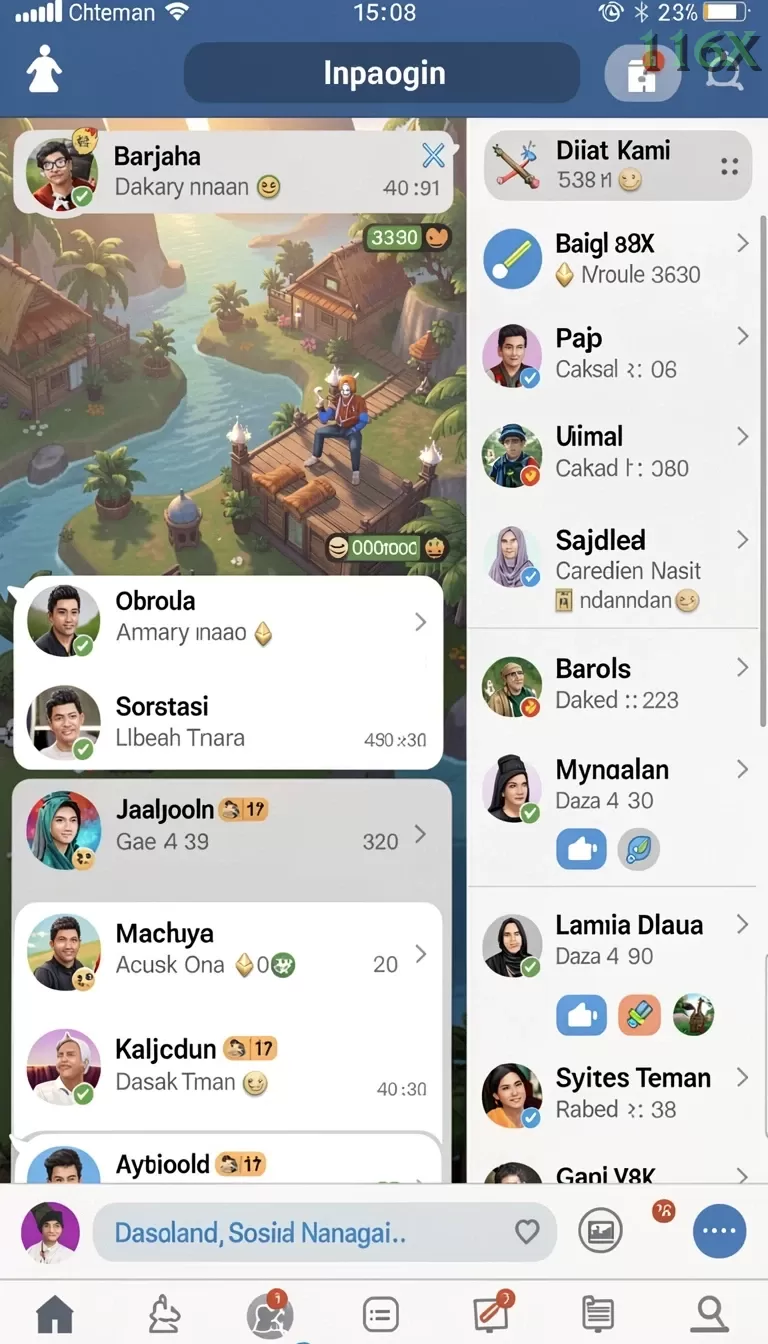 Cuplikan layar V988 — menu navigasi