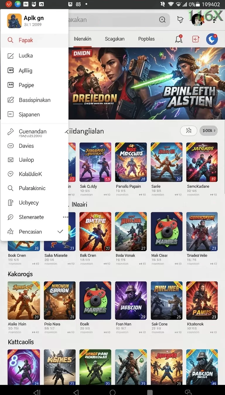 Cuplikan layar IMAGES — menu navigasi