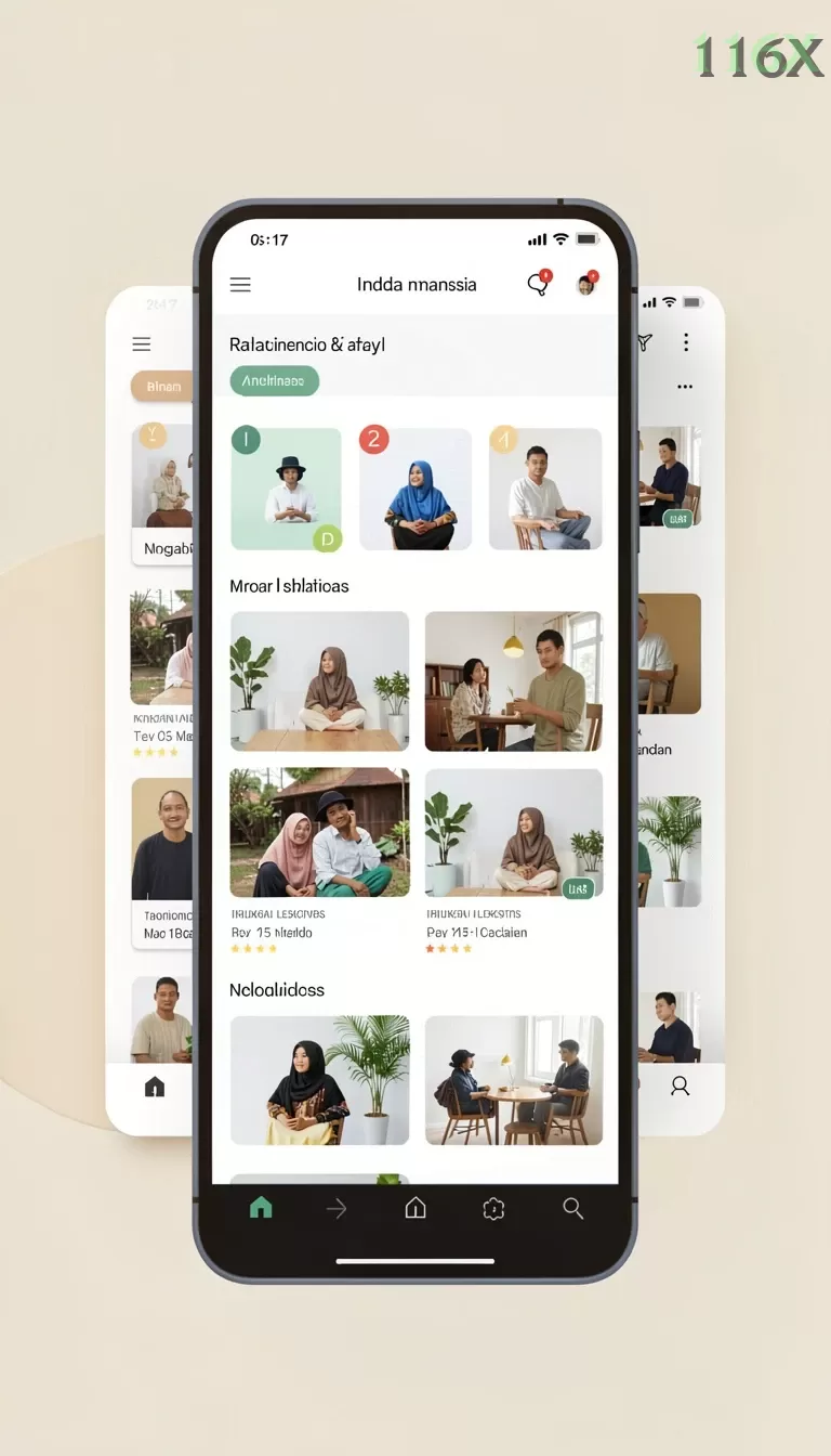 Cuplikan layar V96 — halaman utama